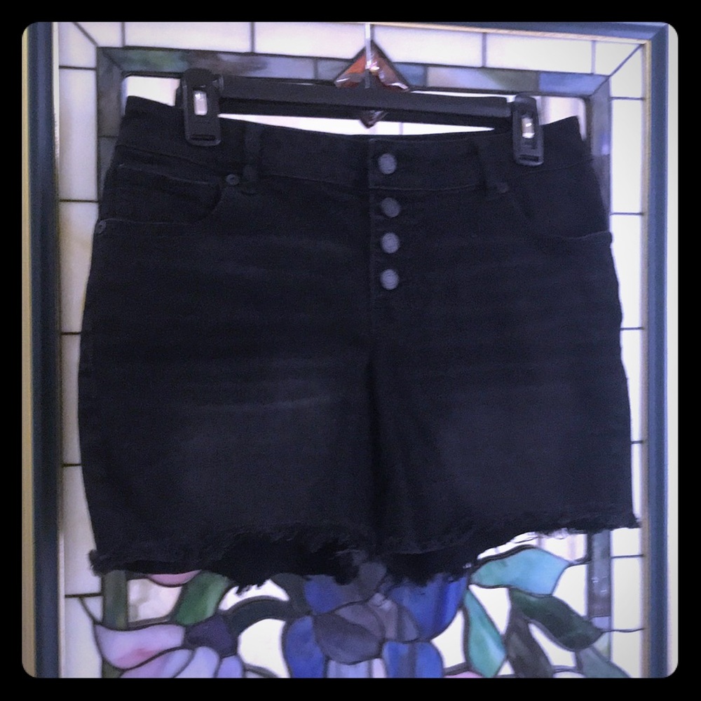 Black fringed shorts